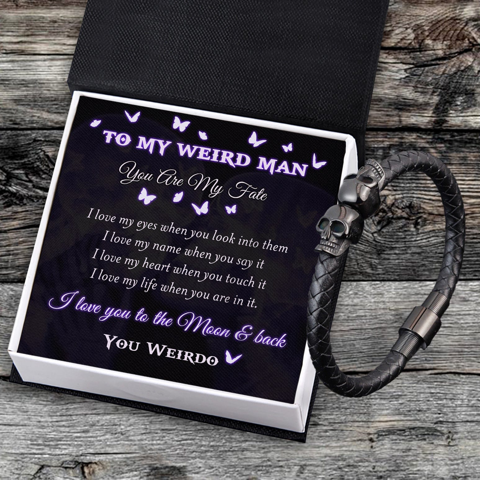 Skull Cuff Bracelet - Skull - To My Weird Man - You Are My Fate  - Gbbh26017