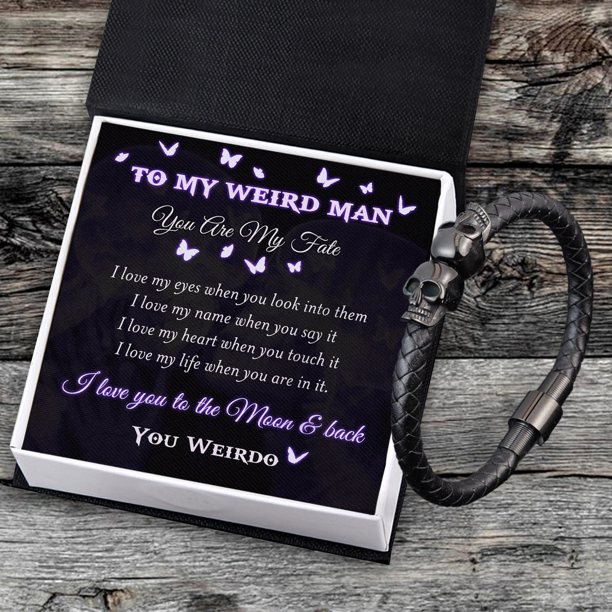 Skull Cuff Bracelet - Skull - To My Weird Man - You Are My Fate  - Gbbh26017