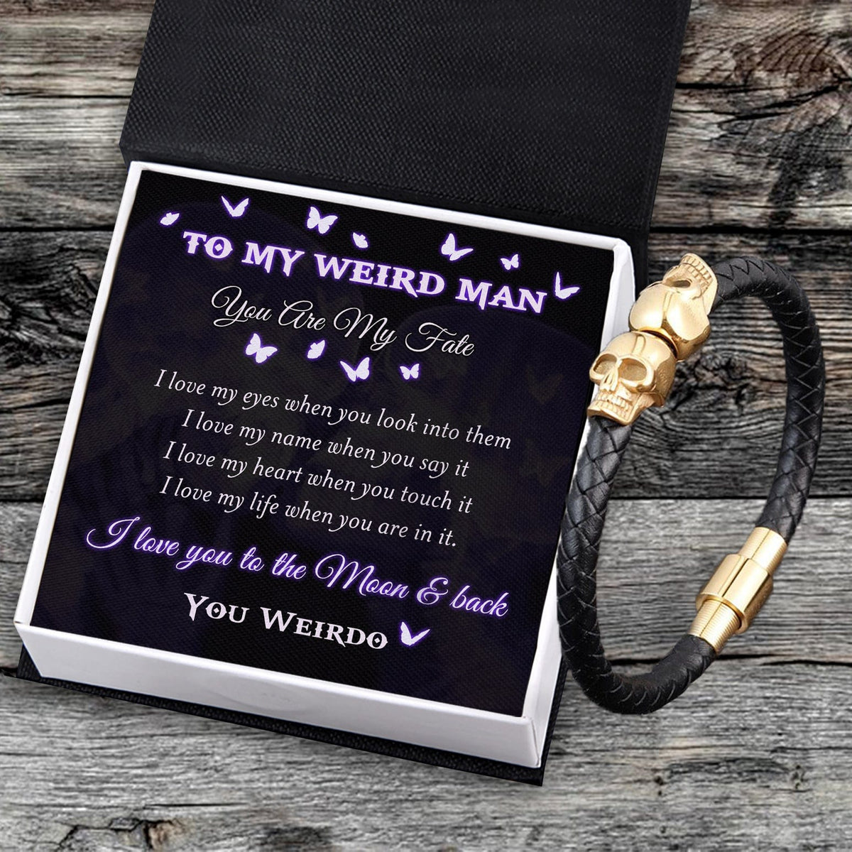 Skull Cuff Bracelet - Skull - To My Weird Man - You Are My Fate  - Gbbh26017