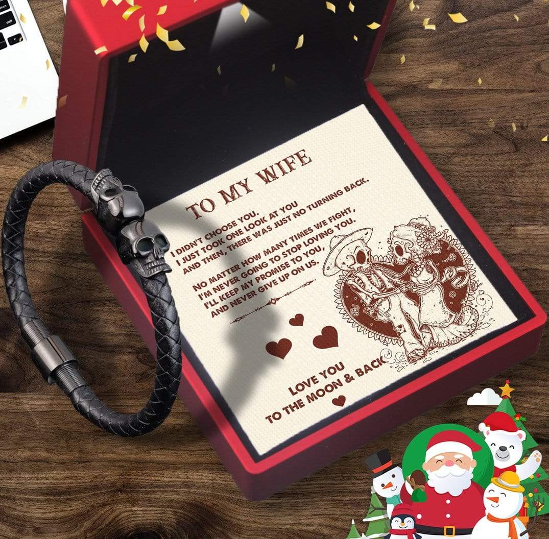 Skull Cuff Bracelet - Skull - To My Wife - Love You To The Moon And Back - Gbbh15002