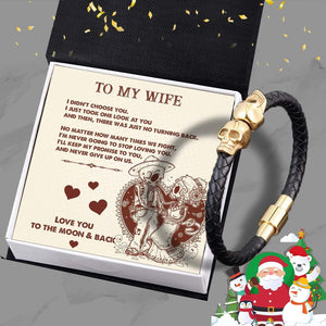 Skull Cuff Bracelet - Skull - To My Wife - Love You To The Moon And Back - Gbbh15002