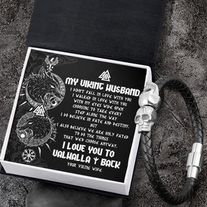 Skull Cuff Bracelet - Viking - To My Husband - I Love You To Valhalla & Back - Gbbh14004