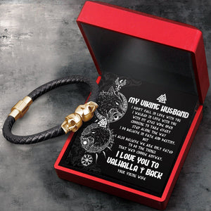 Skull Cuff Bracelet - Viking - To My Husband - I Love You To Valhalla & Back - Gbbh14004