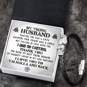 Skull Cuff Bracelet - Viking - To My Husband - I Love You To Valhalla & Back - Gbbh14005