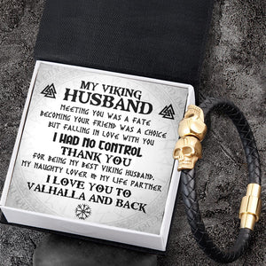 Skull Cuff Bracelet - Viking - To My Husband - I Love You To Valhalla & Back - Gbbh14005