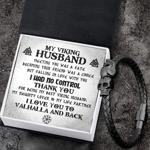 Skull Cuff Bracelet - Viking - To My Husband - I Love You To Valhalla & Back - Gbbh14005