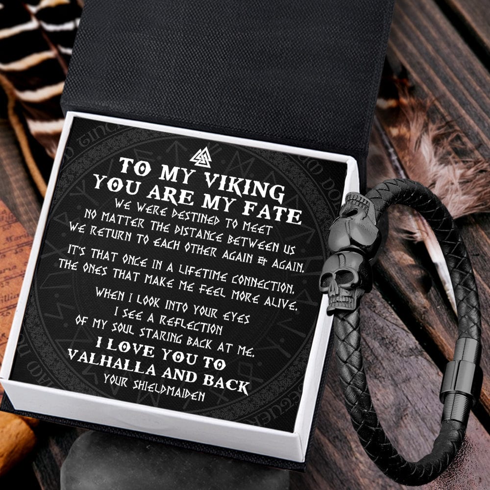 Skull Cuff Bracelet - Viking - To My Viking - We Return To Each Other Again & Again - Gbbh26022
