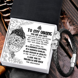 Skull Cuff Bracelet - Viking - To My Viking - You Are My Fate - Gbbh26021