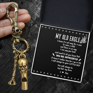 Skull Keychain Holder - Biker - To My Dad - I Will Always Be Your Little Boy - Gkci18025