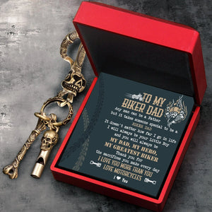 Skull Keychain Holder - Biker - To My Dad - Thank You For The Sacrifices You Make Every Day - Gkci18015