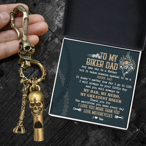 Skull Keychain Holder - Biker - To My Dad - Thank You For The Sacrifices You Make Every Day - Gkci18015