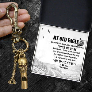 Skull Keychain Holder - Biker - To My Dad - You Are Always There For Me No Matter What Happens - Gkci18024