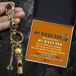 Skull Keychain Holder - Biker - To My Son - You Are Capable Of Achieving Anything You Put Your Mind To - Gkci16012