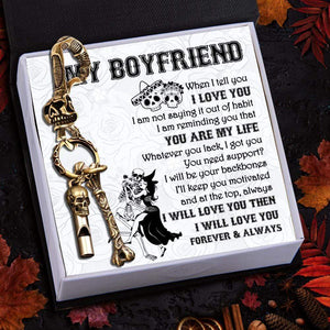 Skull Keychain Holder - My Boyfriend - I Will Love You Forever & Always - Gkci12002