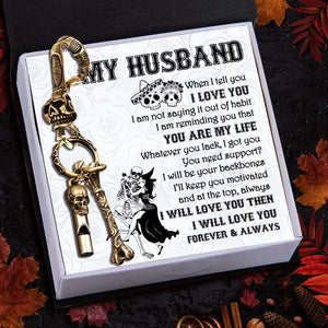 Skull Keychain Holder - My Husband - I Will Love You Forever & Always - Gkci14002
