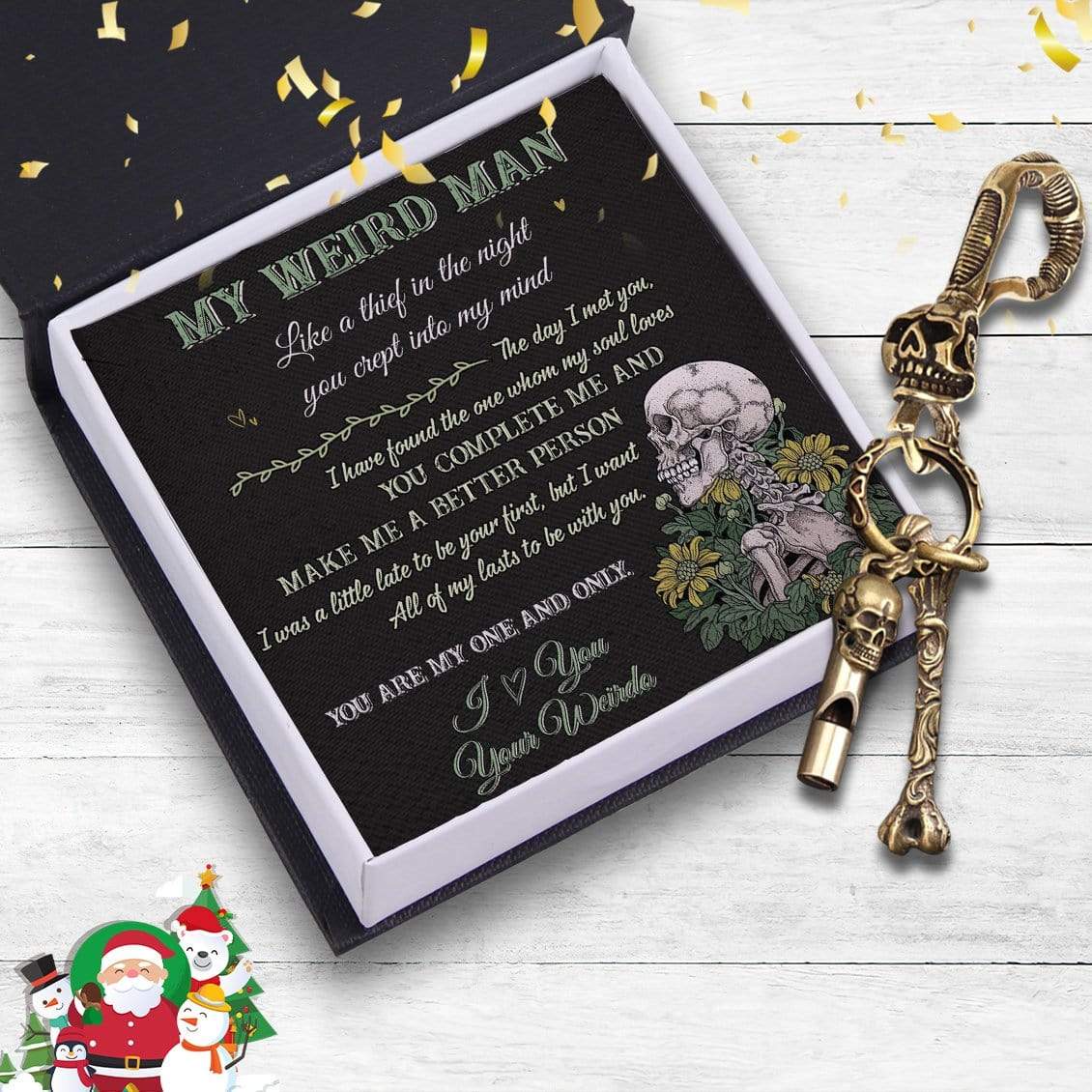 Skull Keychain Holder - Skull & Tattoo - My Weird Man - Make Me A Better Person - Gkci26010