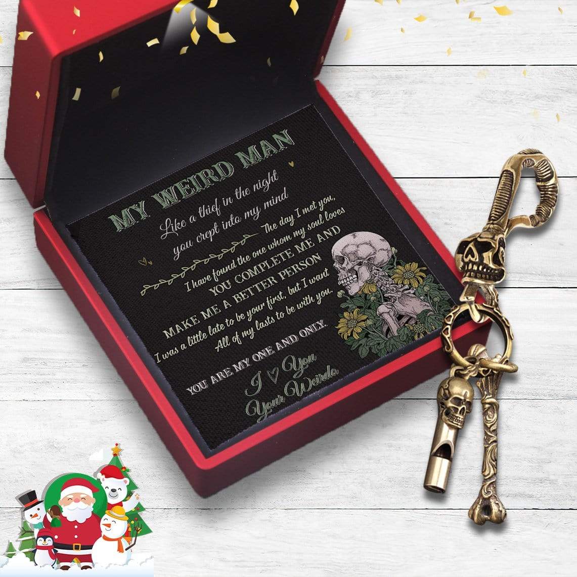 Skull Keychain Holder - Skull & Tattoo - My Weird Man - Make Me A Better Person - Gkci26010