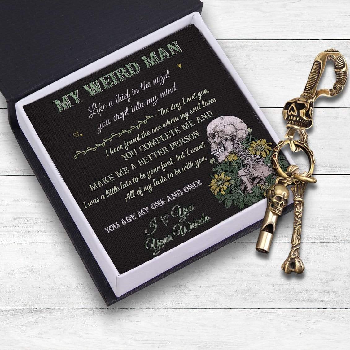 Skull Keychain Holder - Skull & Tattoo - My Weird Man - Make Me A Better Person - Gkci26010