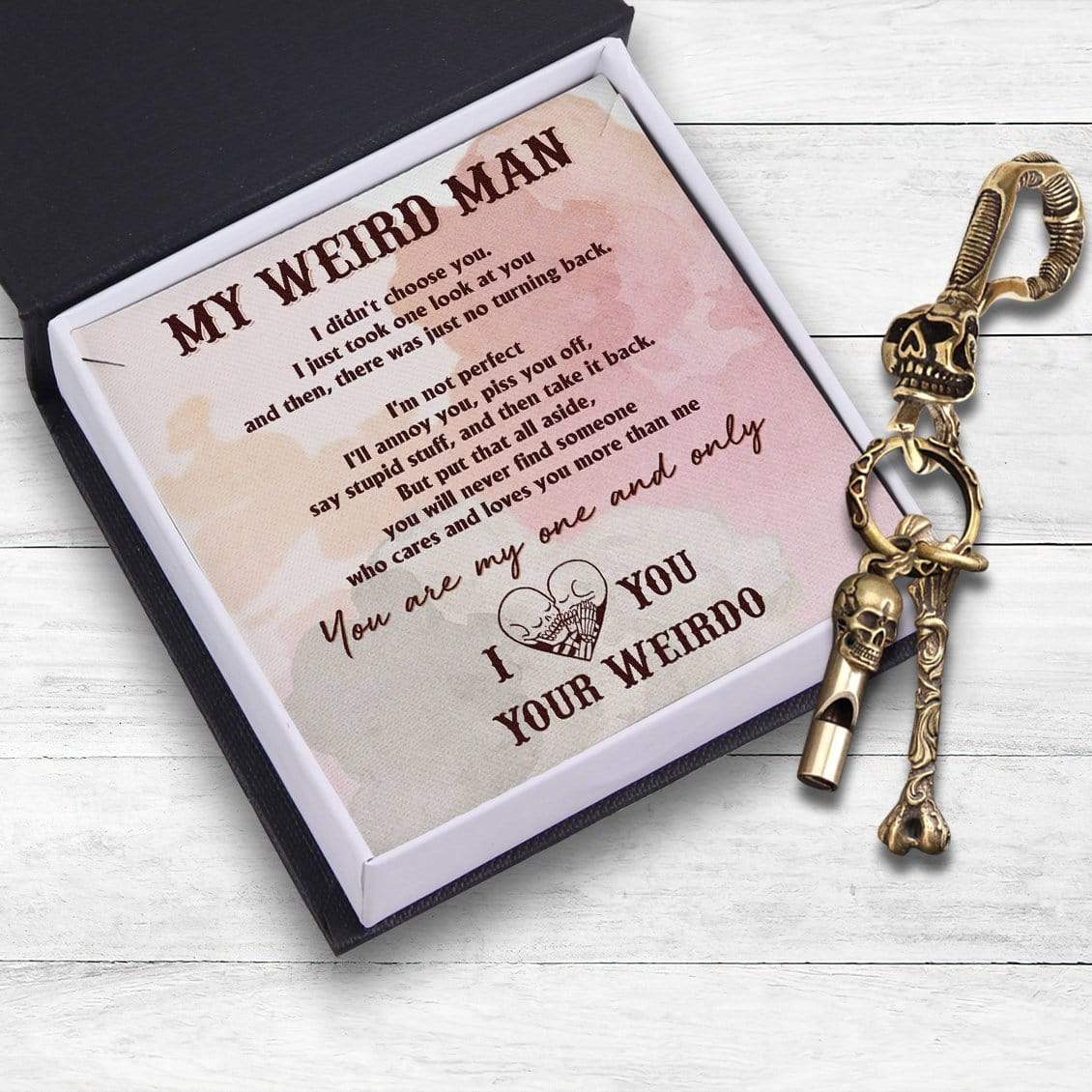 Skull Keychain Holder - Skull & Tattoo - My Weird Man - You Are My One And Only - Gkci26009