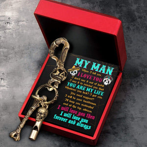 Skull Keychain Holder - Skull - To My Man - You Are My Life - Gkci26008