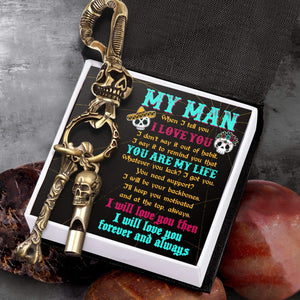 Skull Keychain Holder - Skull - To My Man - You Are My Life - Gkci26008