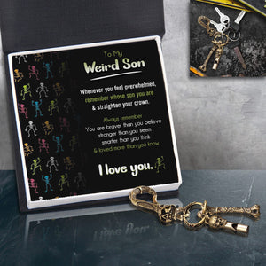Skull Keychain Holder - Skull - To My Son - I Love You - Gkci16004