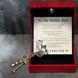 Skull Keychain Holder - Skull - To My Son - I Love You - Gkci16008