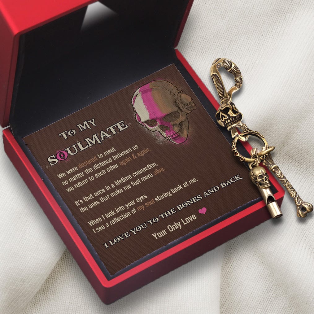 Skull Keychain Holder - Skull - To My Soulmate - I Love You To The Bones And Back - Gkci26015