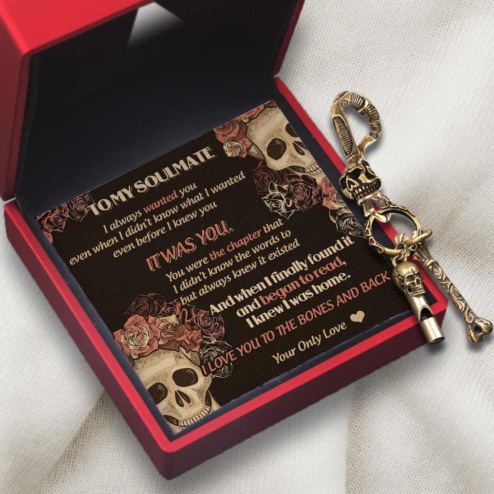 Skull Keychain Holder - Skull - To My Soulmate - I Love You To The Bones And Back - Gkci26016