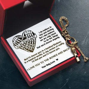 Skull Keychain Holder - Skull - To My Soulmate - I Love You To The Bones And Back - Gkci26018