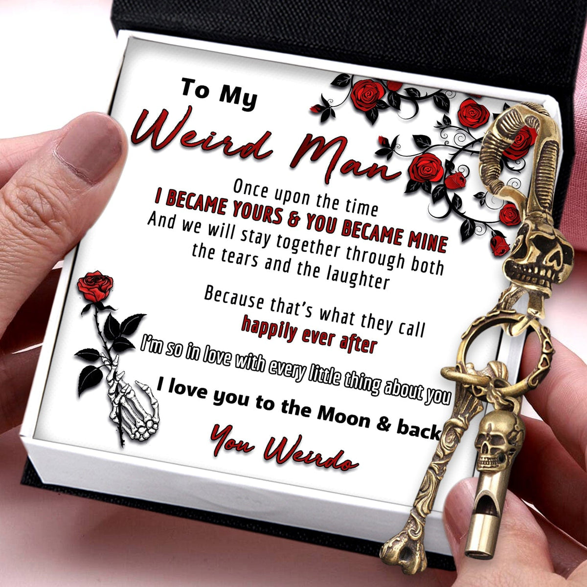 Skull Keychain Holder - Skull - To My Weird Man - I'm So In Love With Every Little Thing About You - Gkci26014