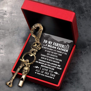 Skull Keychain Holder - To My Father - From Daughter - I Love You All Of The Time - Gkci18005