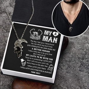Skull Necklace - Skull - To My Man - I Love You - Gnag26003