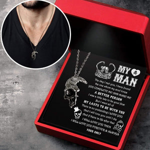Skull Necklace - Skull - To My Man - I Love You - Gnag26003