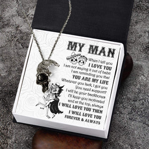 Skull Necklace - Skull - To My Man - I Will Love You - Gnag26004