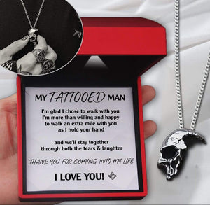 Skull Necklace - Tattoo - My Tattoo Man - I Love You - Gnag26008