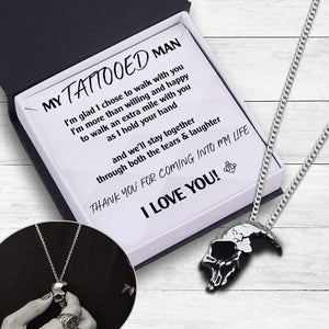 Skull Necklace - Tattoo - My Tattoo Man - I Love You - Gnag26008