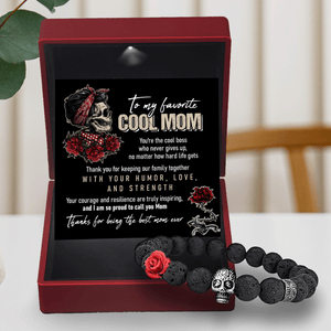 Skull Rose Bracelet - Skull - To My Favorite Cool Mom - You Are The Cool Boss - Gbxb19003
