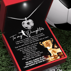 Soccer Heart Necklace - Soccer - To My Daughter - I Will Always Be Your No.1 Fan - Gndw17001