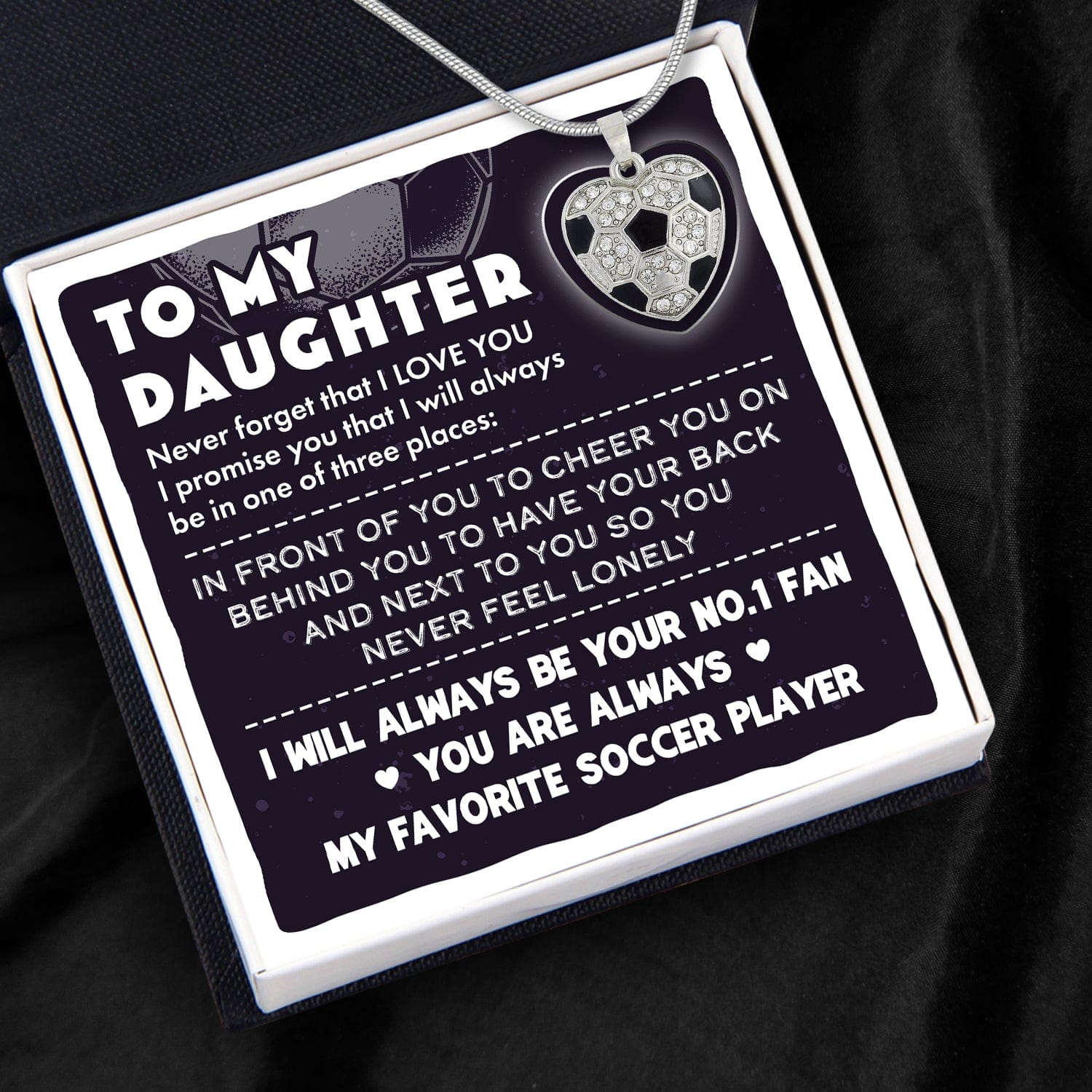 Soccer Heart Necklace - Soccer - To My Daughter - I Will Always Be Your No.1 Fan - Gndw17005