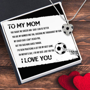 Soccer Heart Necklace - Soccer - To My Mom - I Try My Best Just For You - Gndw19013