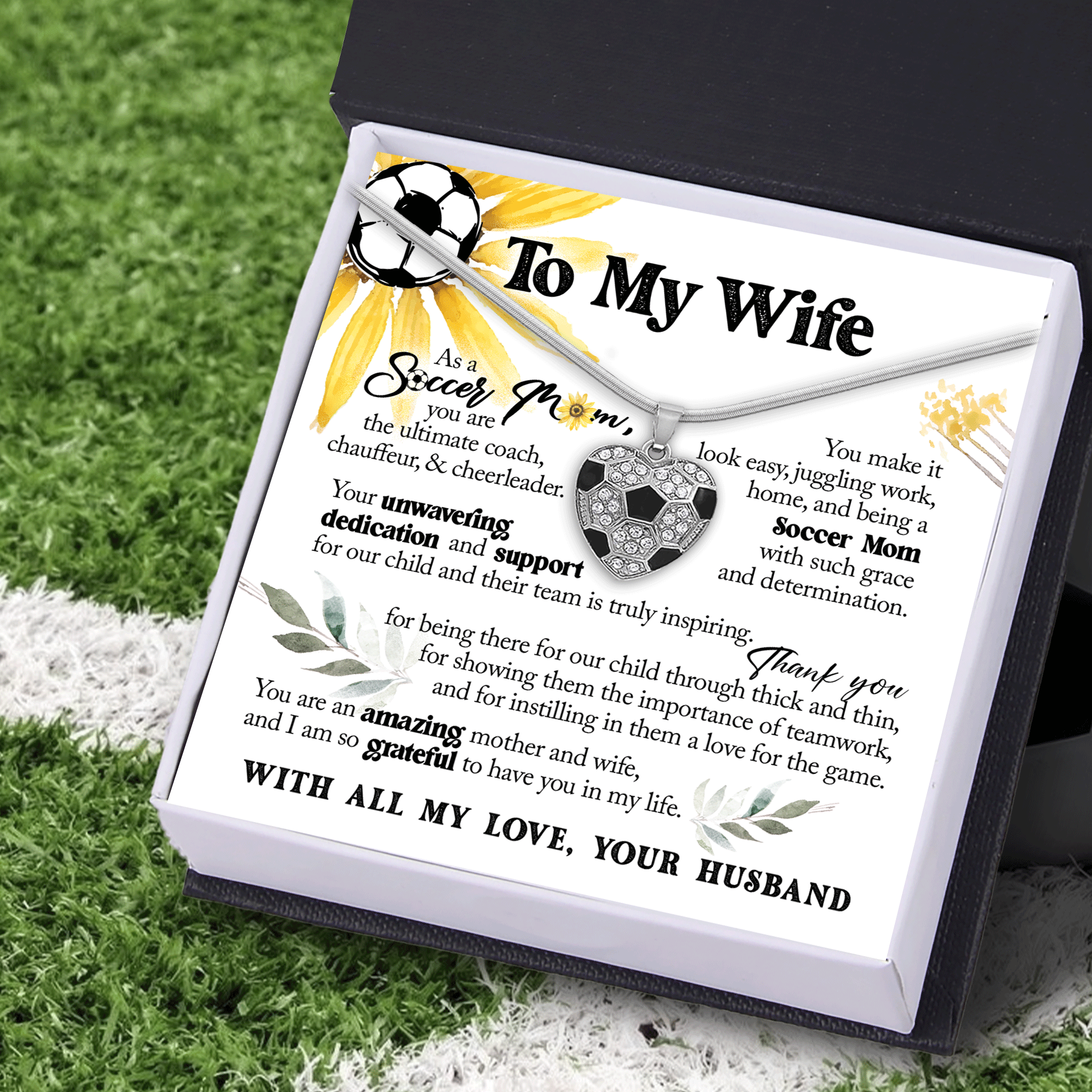 Soccer Heart Necklace - Soccer - To My Wife - I Am So Grateful To Have You  - Gndw15005