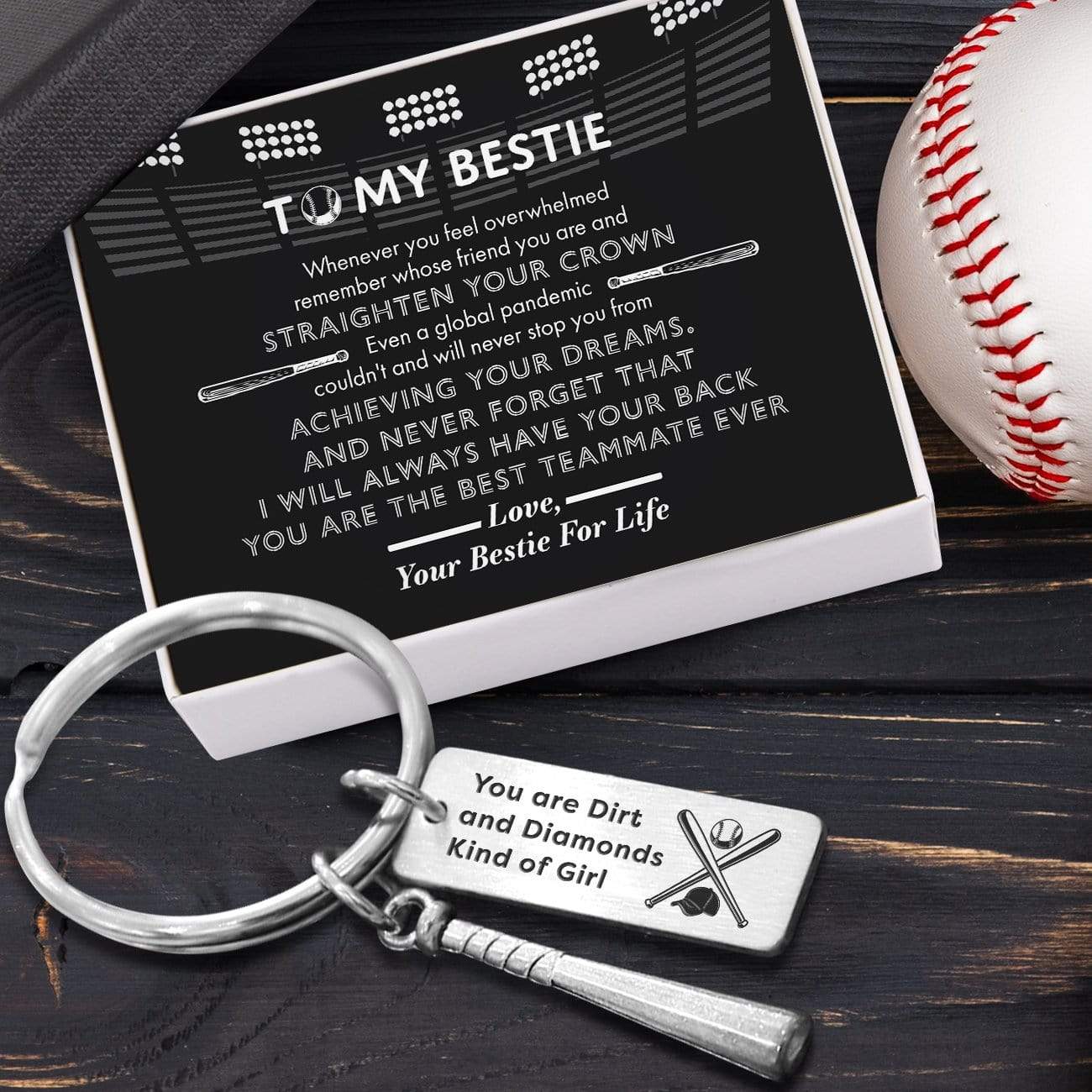 Softball Bat Keychain - Softball - To My Bestie - I Will Always Have Your Back - Gkaw33002
