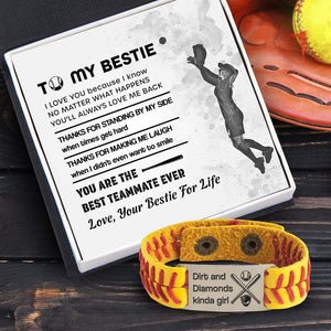 Softball Bracelet - Baseball - To My Bestie - Thanks For Making Me Laugh - Gbzk33001