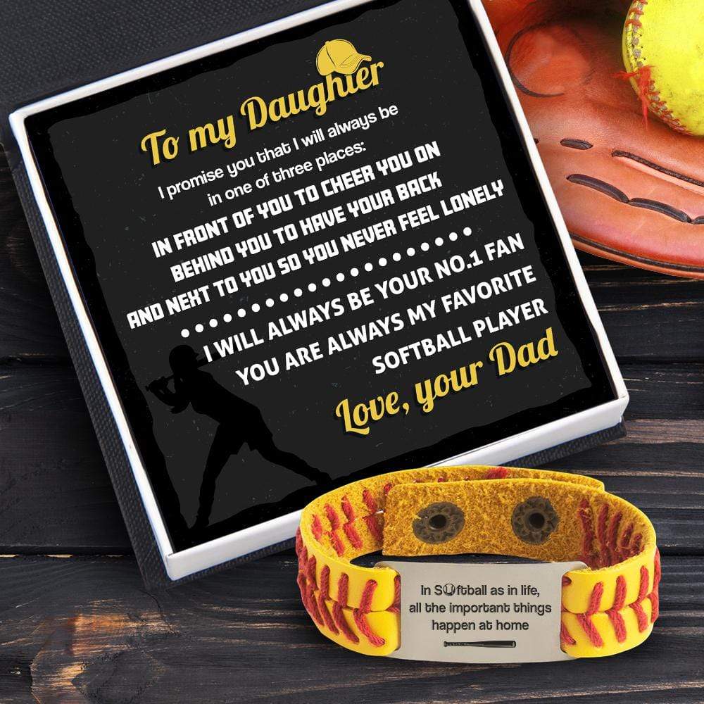 Softball Bracelet - Baseball - To My Daughter - From Dad - I Will Always Cheer You - Gbzk17006