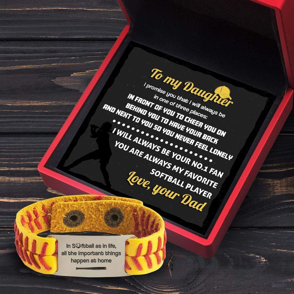 Softball Bracelet - Baseball - To My Daughter - From Dad - I Will Always Cheer You - Gbzk17006