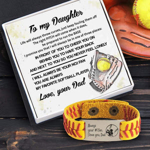 Softball Bracelet - Softball - To My Daughter - From Dad - Always Be Your No.1 Fans - Gbzk17008