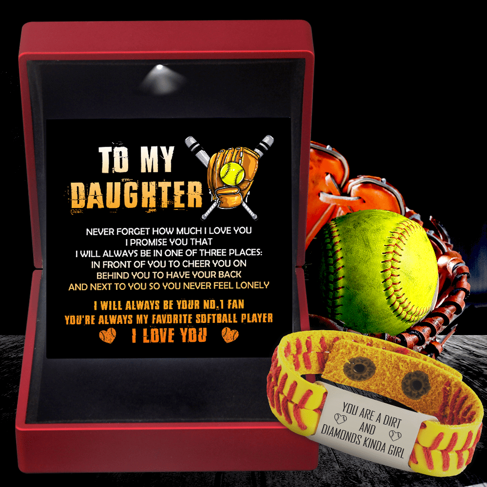 Softball Bracelet - Softball - To My Daughter - You Are A Dirt And Diamonds Kinda Girl - Gbzk17013