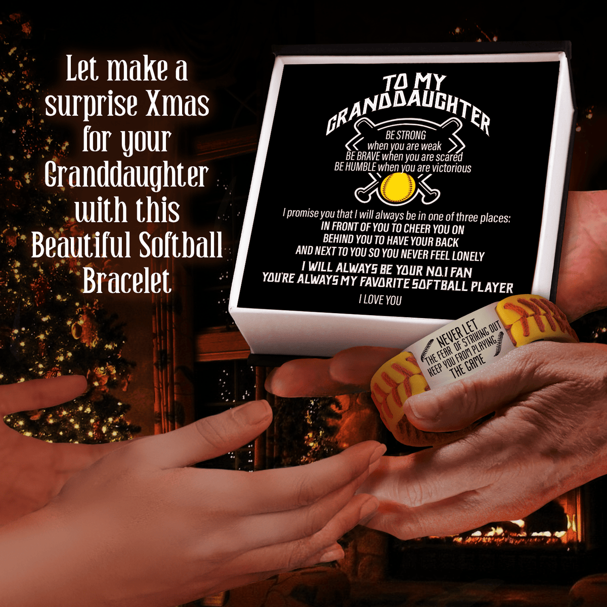 Softball Bracelet - Softball - To My Granddaughter - I Love You - Gbzk23012