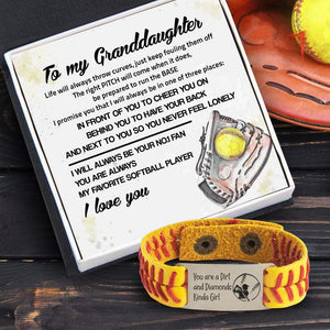 Softball Bracelet - Softball - To My Granddaughter - I Will Always Be Your No.1 Fan - Gbzk23001
